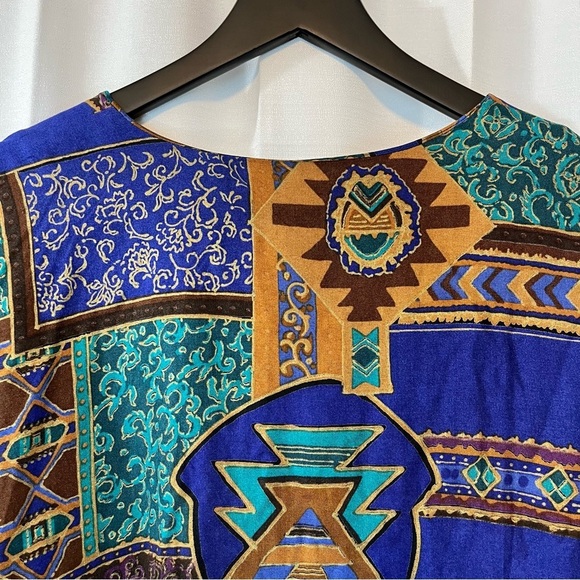 August Max Aztec Lightweight Button Down Shirt - Size 1X - Picture 7 of 9